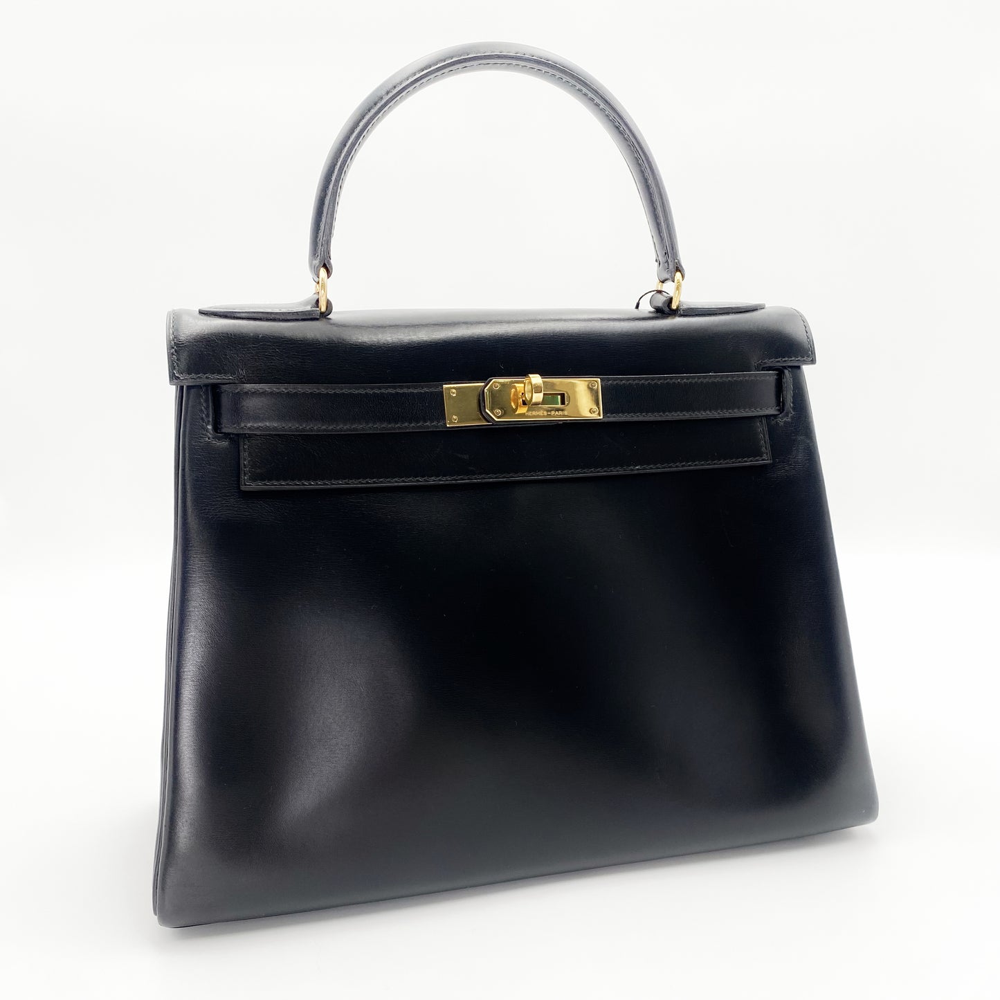Aldrich, Vintage Authentic Hermes ⭕I 1979 kelly 28 retourne black box GHW