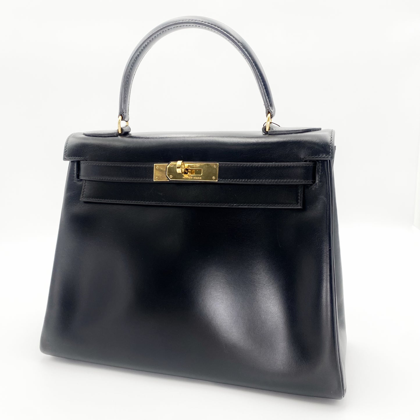 Aldrich, Vintage Authentic Hermes ⭕I 1979 kelly 28 retourne black box GHW