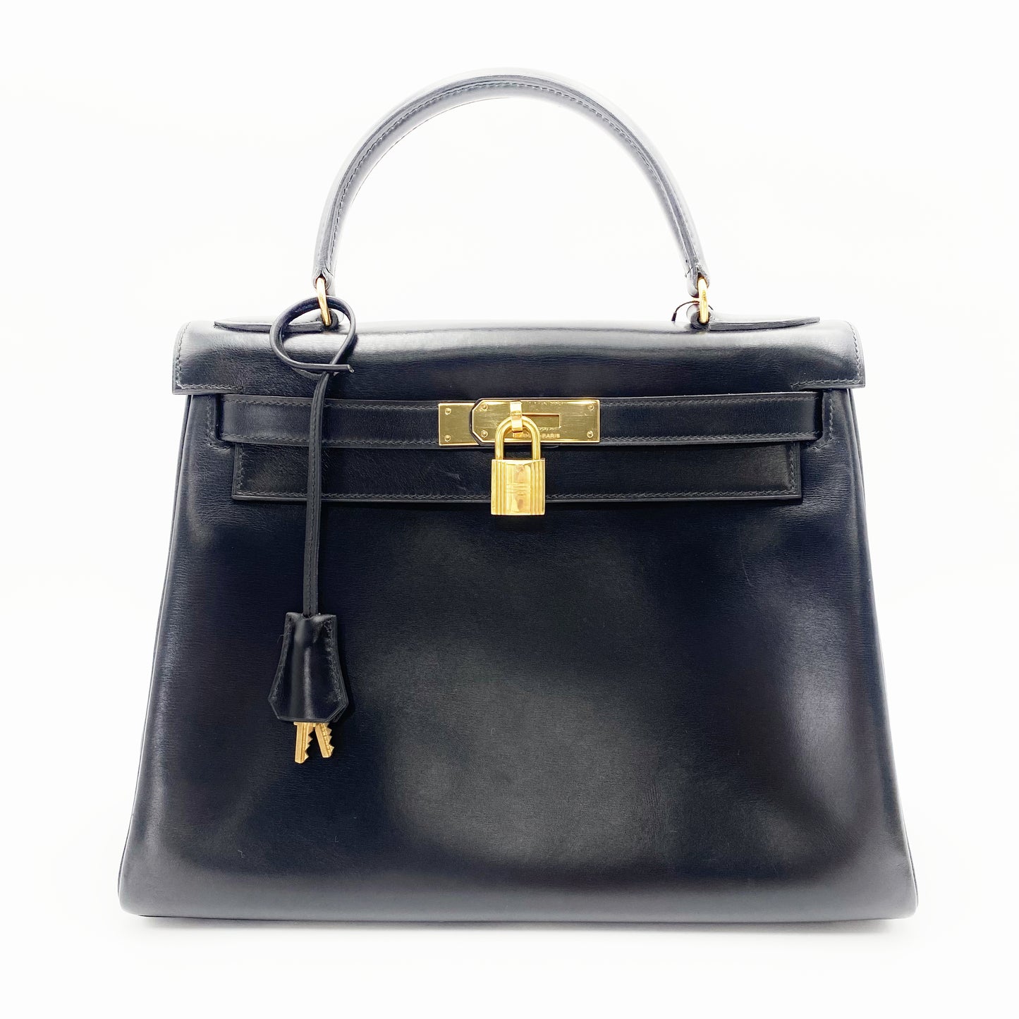 Aldrich, Vintage Authentic Hermes ⭕I 1979 kelly 28 retourne black box GHW