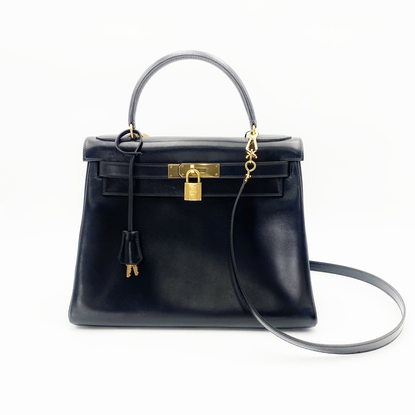 Aldrich, Vintage Authentic Hermes ⭕I 1979 kelly 28 retourne black box GHW