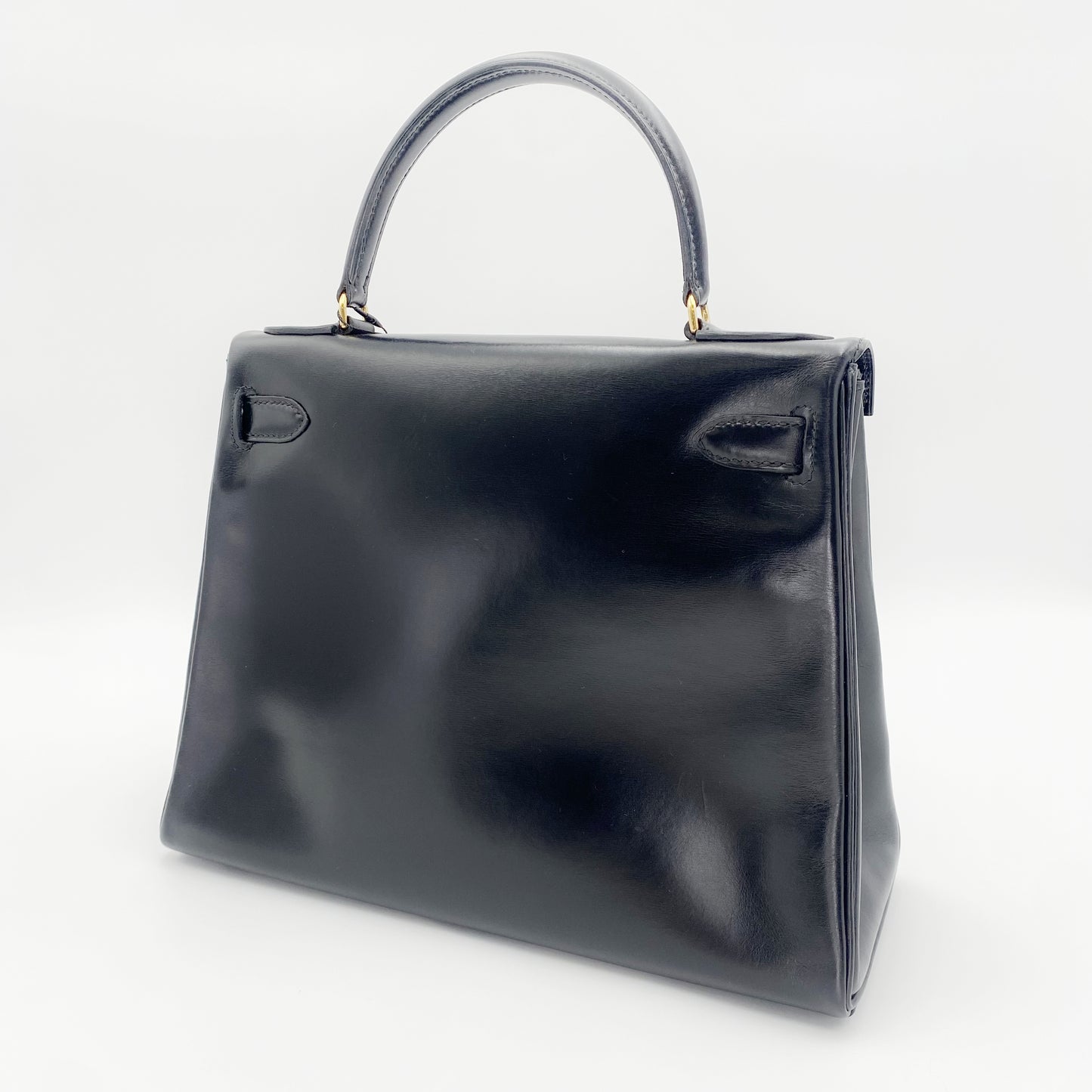 Aldrich, Vintage Authentic Hermes ⭕I 1979 kelly 28 retourne black box GHW