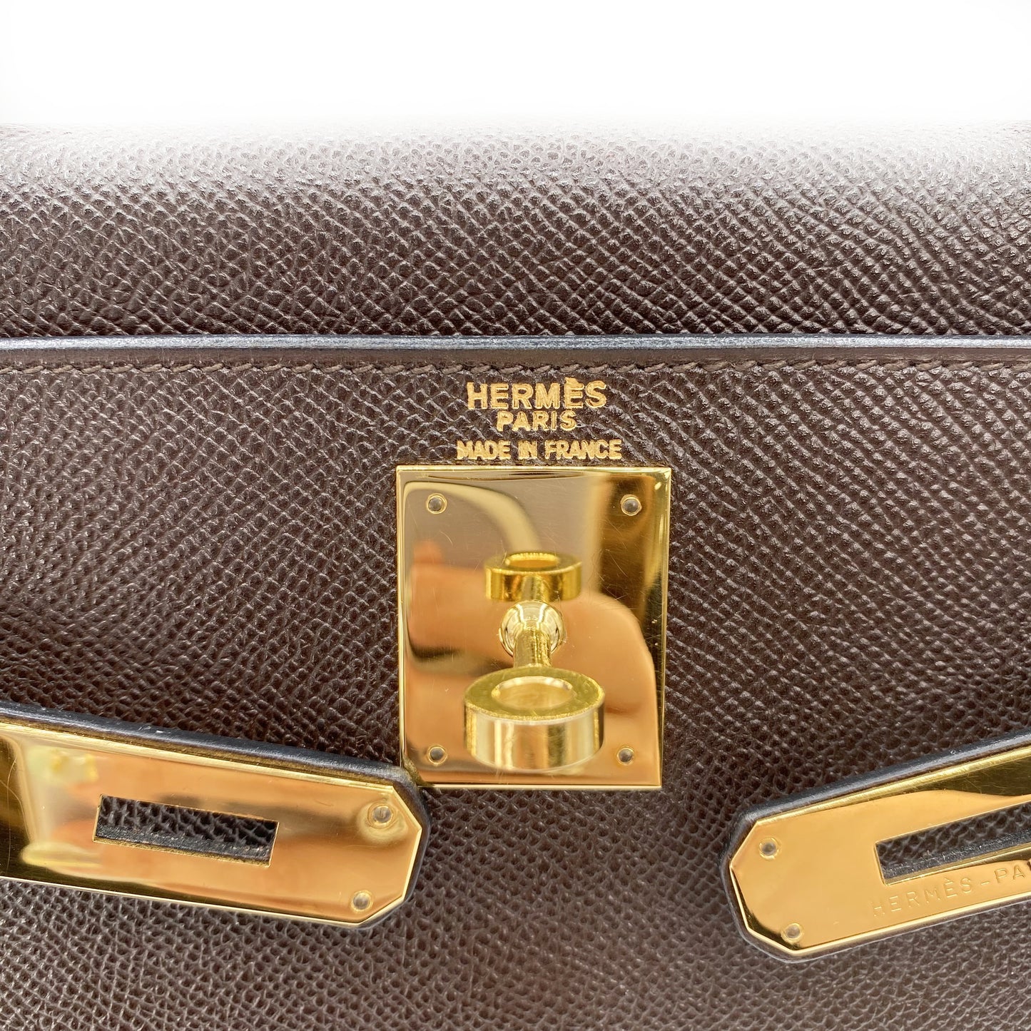 Akito, Vintage Authentic Hermes ⭕W 1993 kelly 28 retourne havane courchevel leather GHW