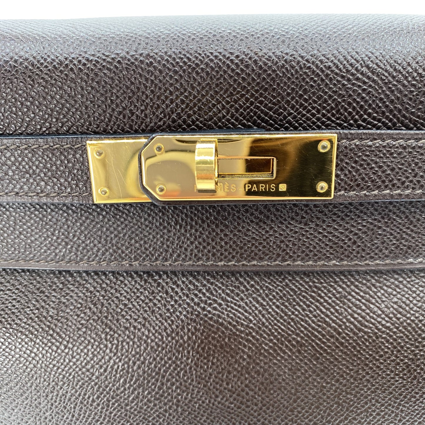 Akito, Vintage Authentic Hermes ⭕W 1993 kelly 28 retourne havane courchevel leather GHW