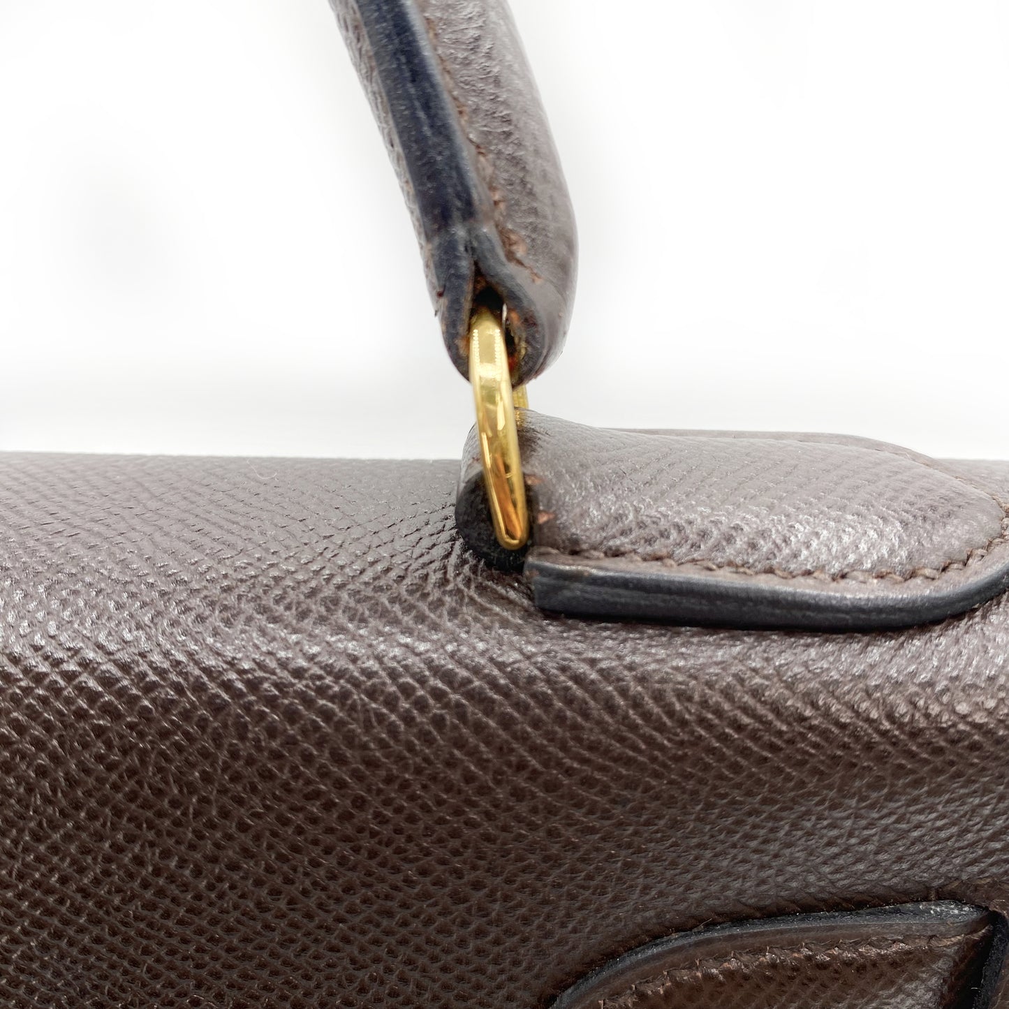 Akito, Vintage Authentic Hermes ⭕W 1993 kelly 28 retourne havane courchevel leather GHW