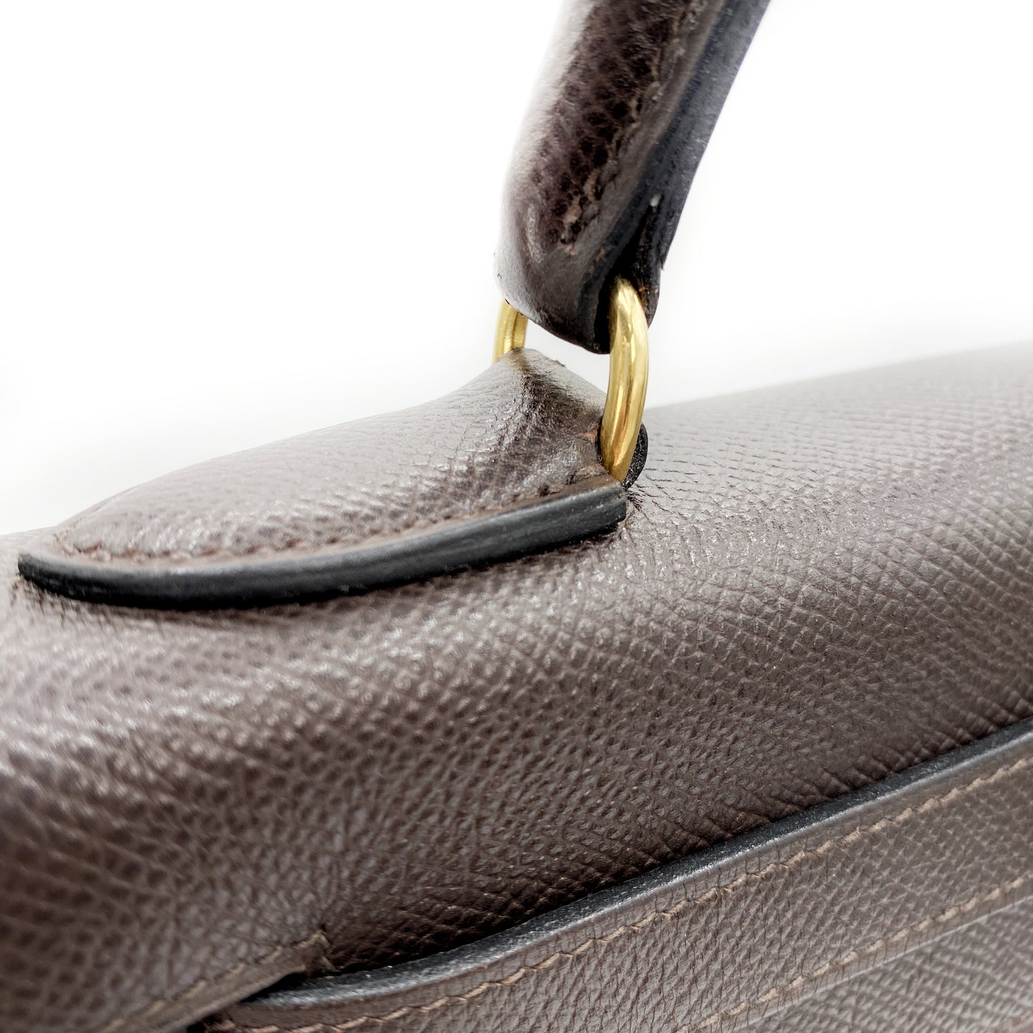 Akito, Vintage Authentic Hermes ⭕W 1993 kelly 28 retourne havane courchevel leather GHW
