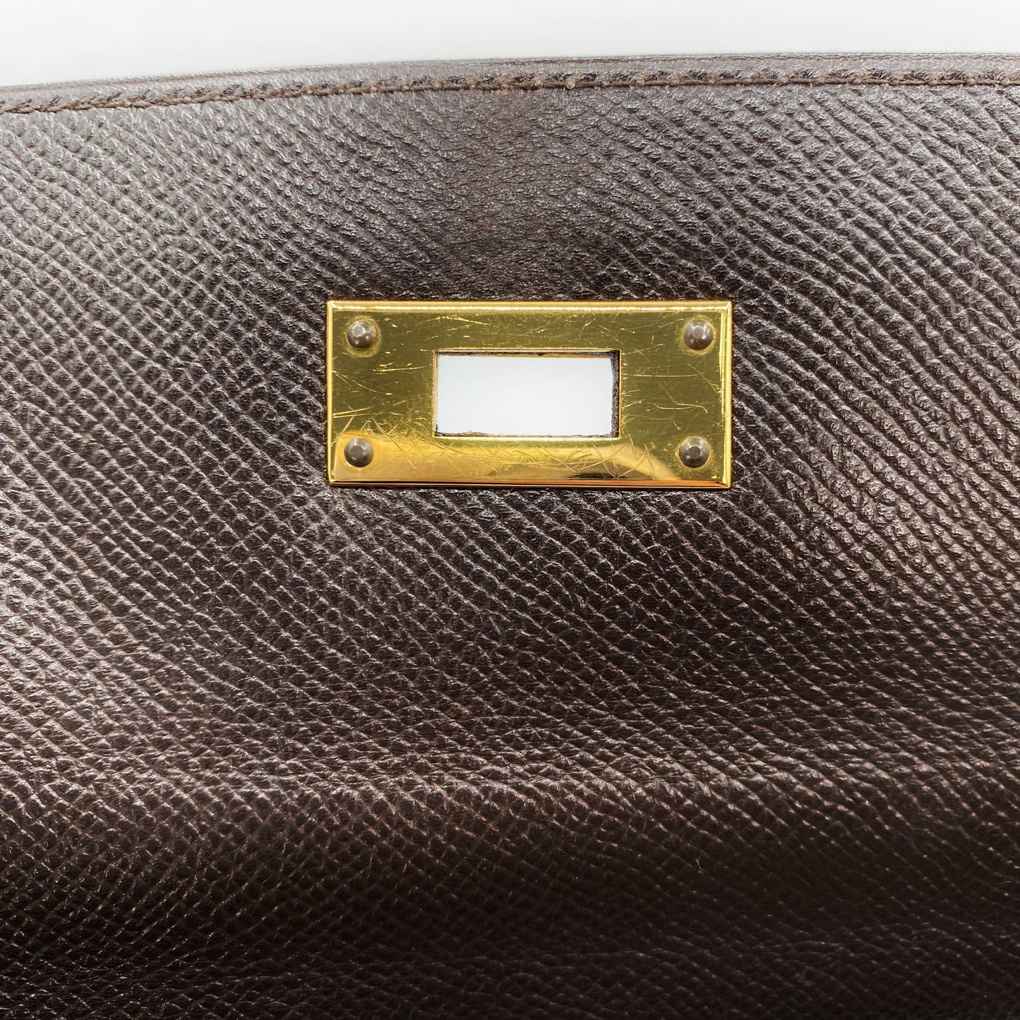 Akito, Vintage Authentic Hermes ⭕W 1993 kelly 28 retourne havane courchevel leather GHW