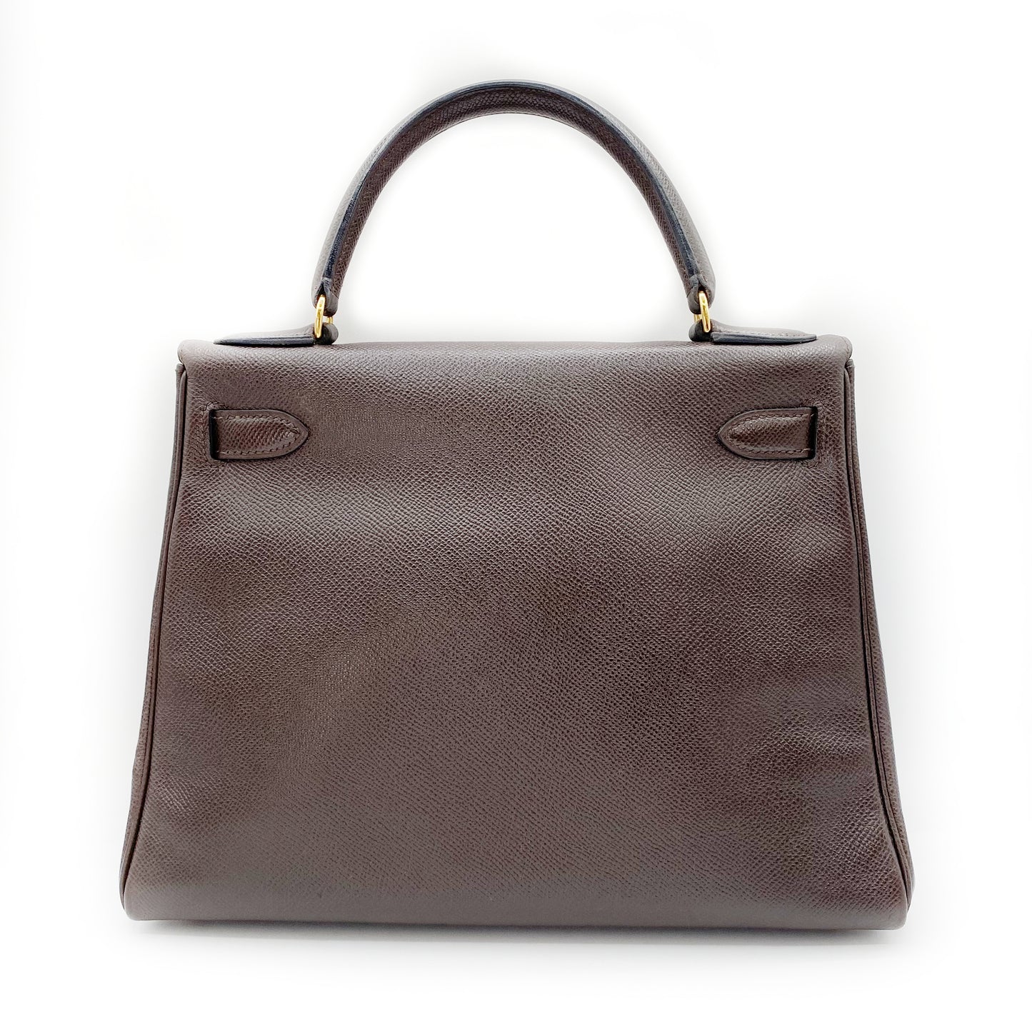 Akito, Vintage Authentic Hermes ⭕W 1993 kelly 28 retourne havane courchevel leather GHW