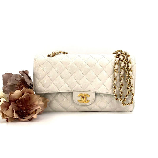 Zoya, 8 Series Medium Classic Flap Light White Caviar with seal only