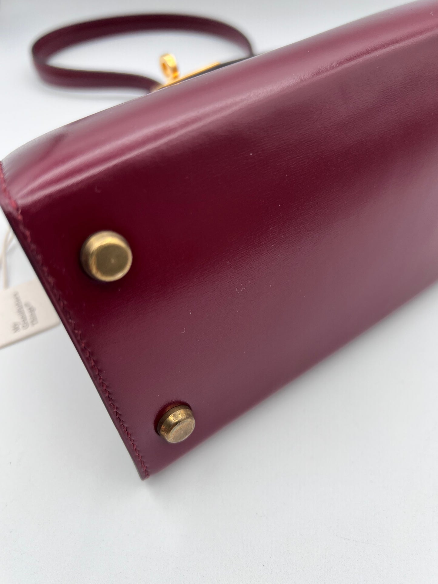 Concon, Vintage Authentic Hermes Kelly 20 Rouge H Short Handle