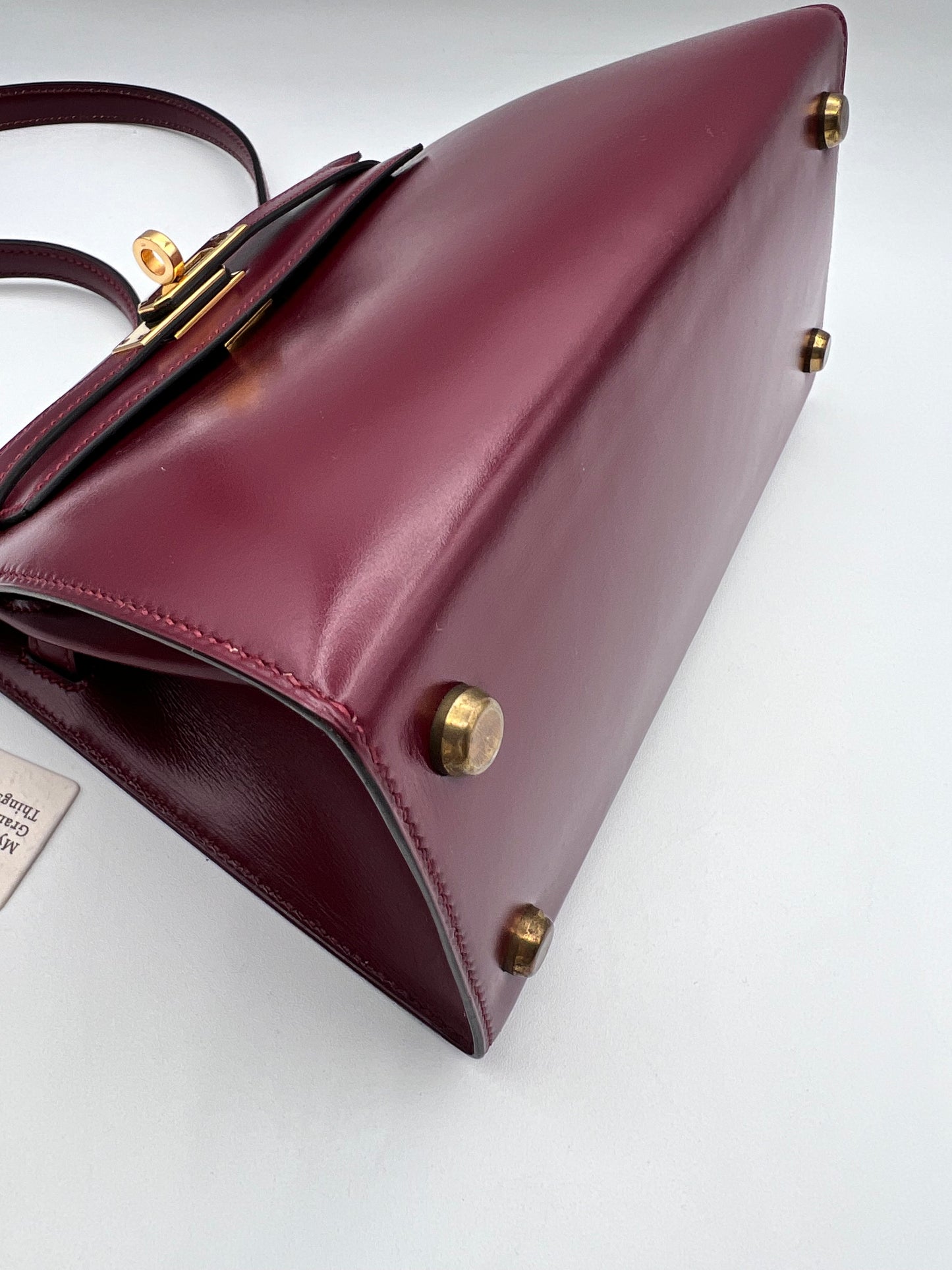 Concon, Vintage Authentic Hermes Kelly 20 Rouge H Short Handle