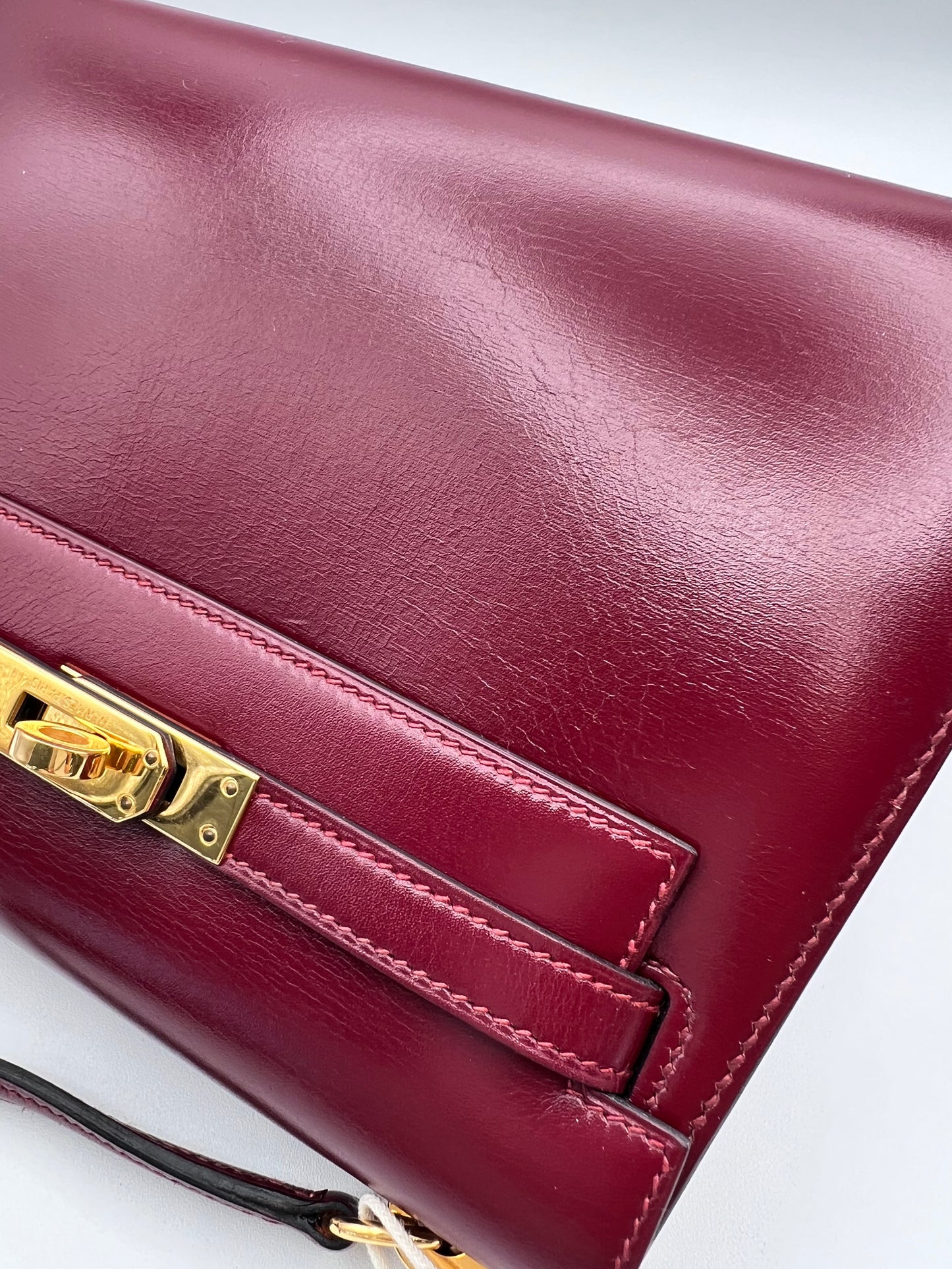 Concon, Vintage Authentic Hermes Kelly 20 Rouge H Short Handle
