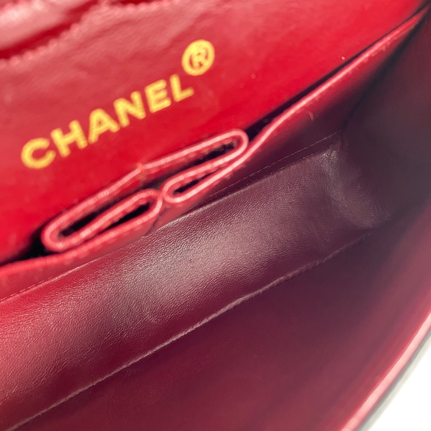Pharsa, Vintage Authentic Chanel 2 series small classic flap black lambskin with seal and card
