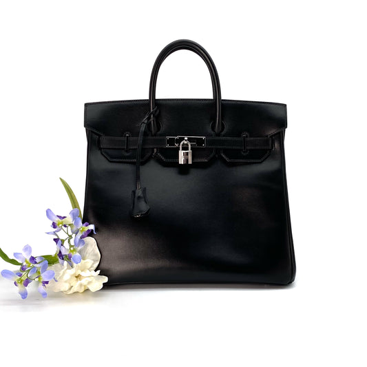 Haya, 2003 Haut A Courroies 32 Black Box Calf SIlver Hardware with stamp □G