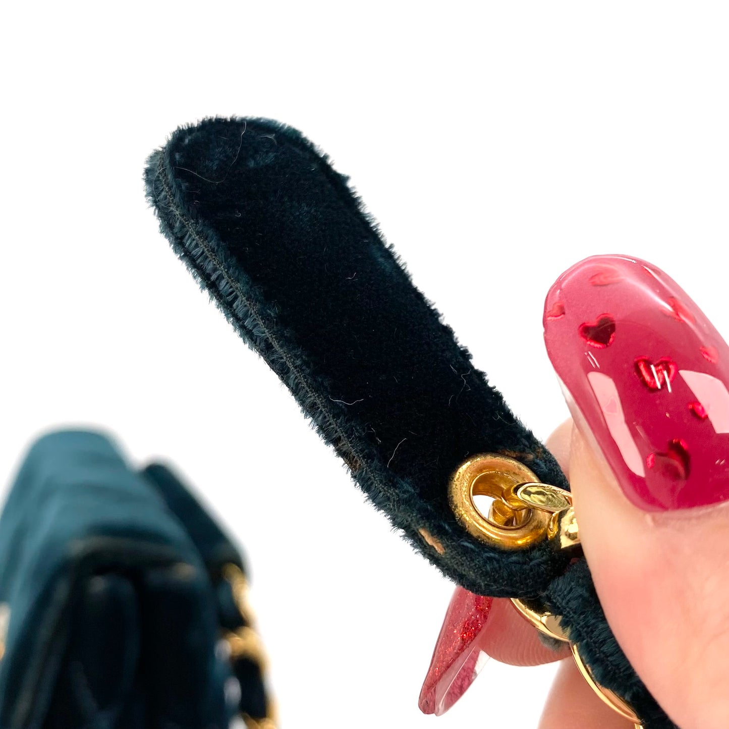 Rowan, 4 Series Mini Velvet Waist Pouch Green Velor with seal and card