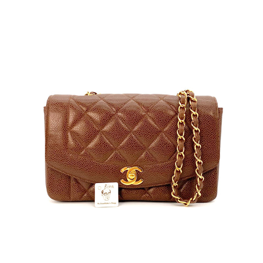 Rina, 2 Series Small Diana Brown Caviar with seal only