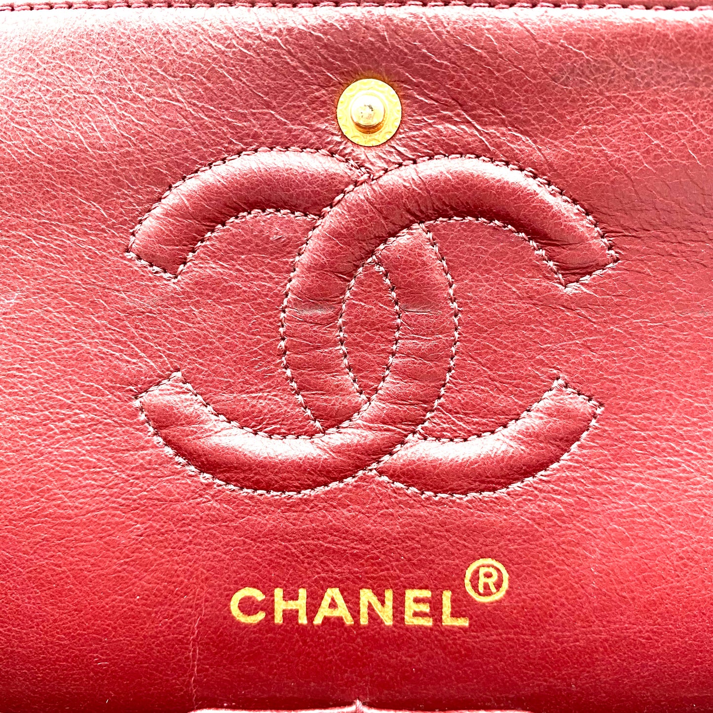 Shawn, Vintage Authentic Chanel 2 series small black classic flap with seal and card