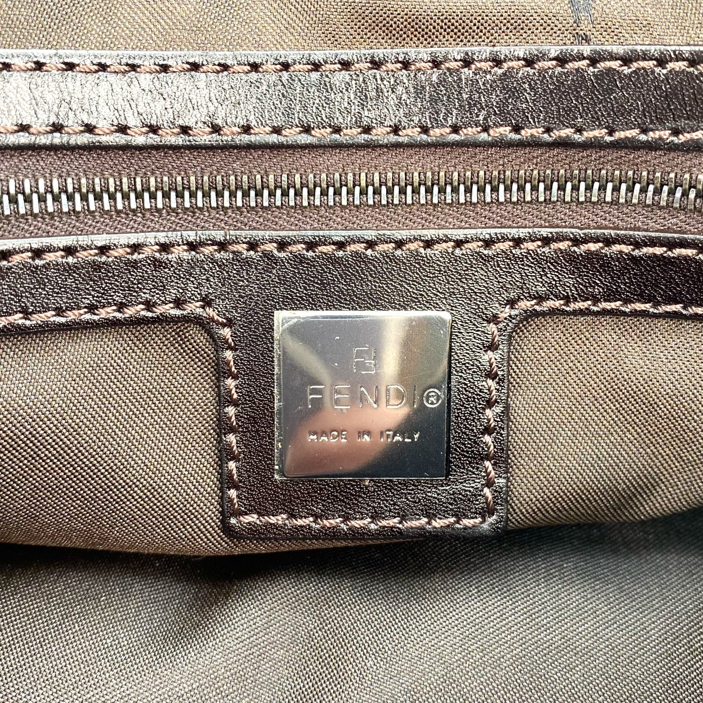 FENZUCH, Fendi Zucchino Beige and Brown Shoulder Bag