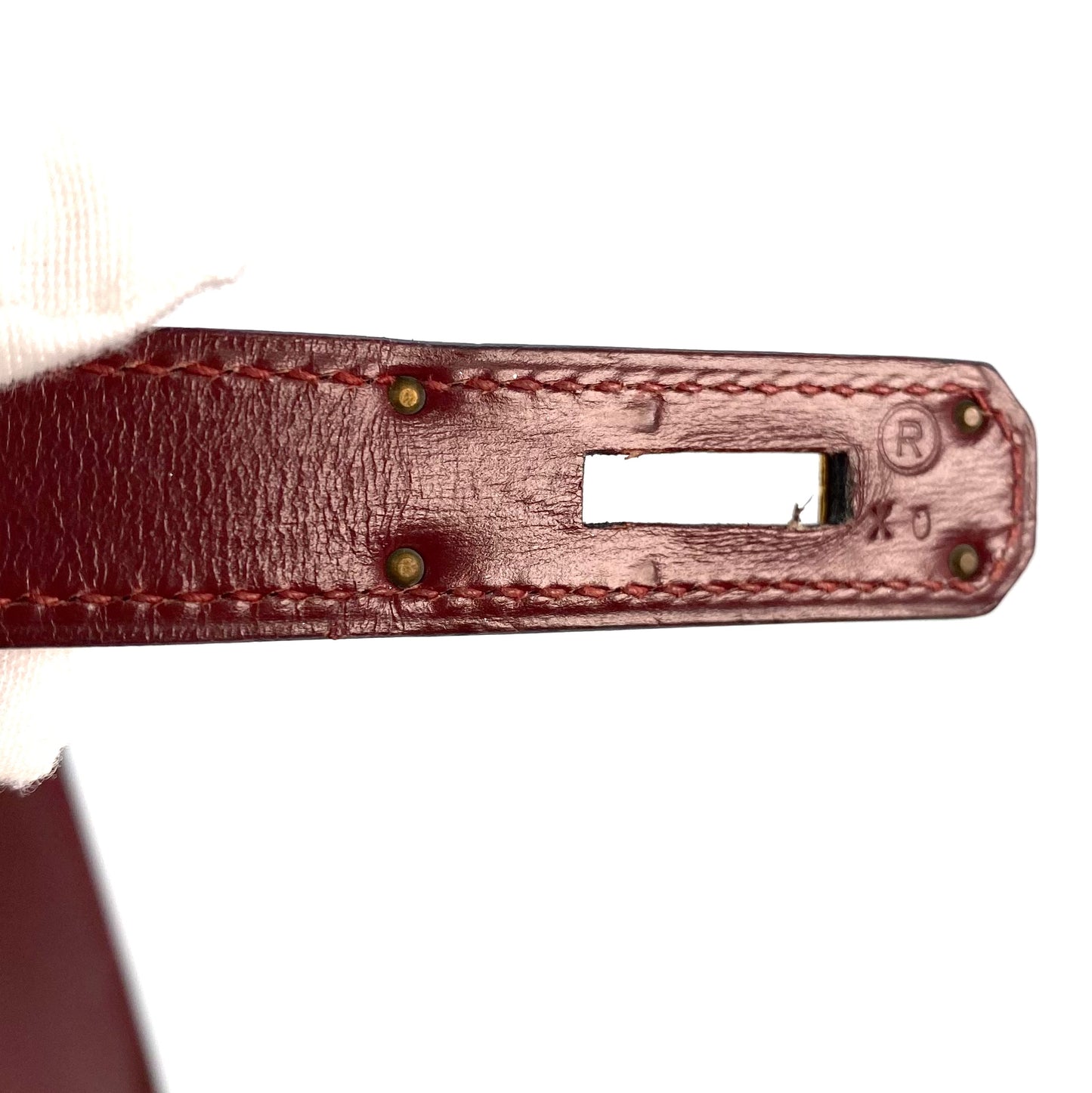 Alez, 1988 Kelly 28 Sellier Rouge H Boxcalf Gold Hardware with stamp 〇R