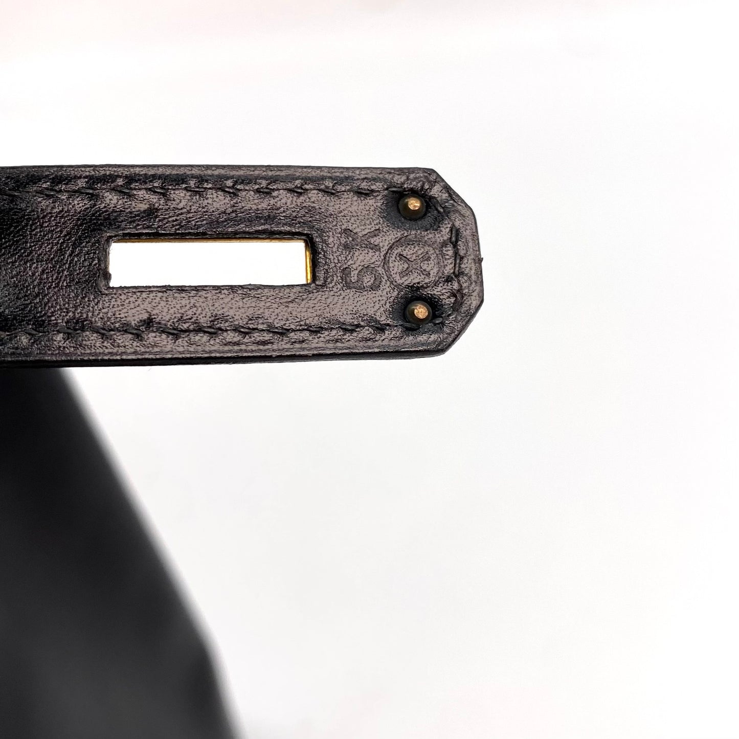 Thalita, 1994 Kelly 28 Box Calf Black with stamp ○X