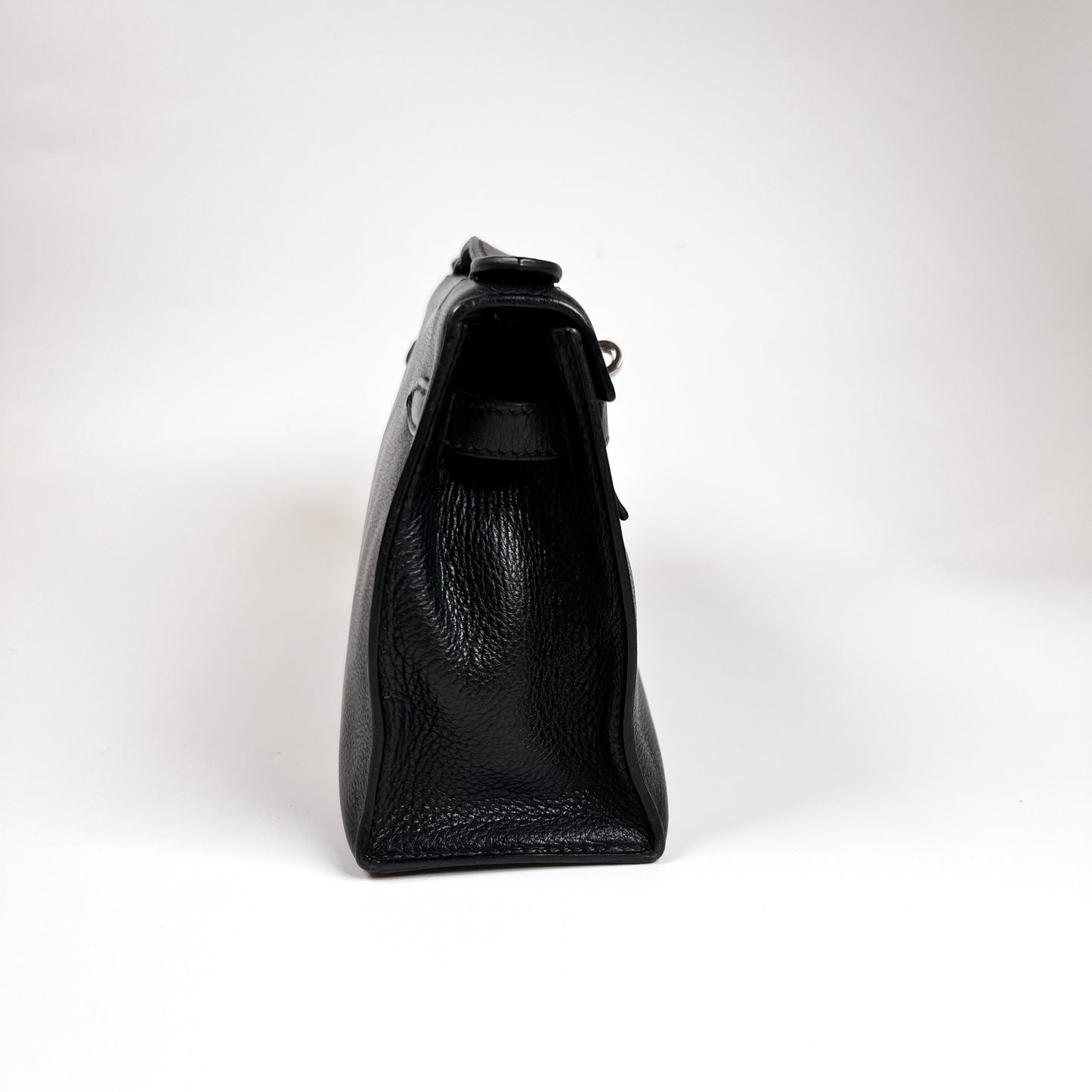 Harris, 2005 kelly pochette sellier black evergrain with stamp ⬜I SHW