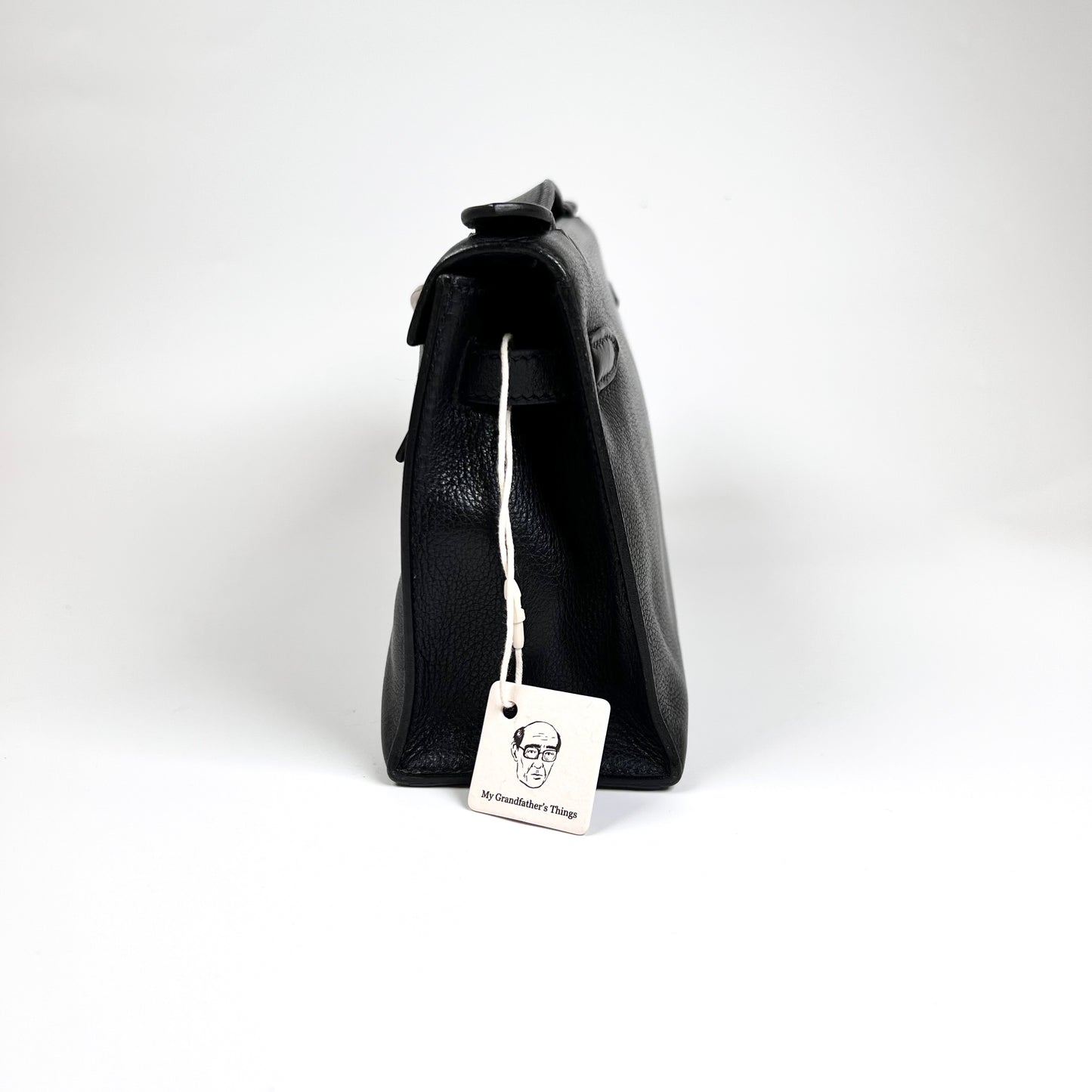 Harris, 2005 kelly pochette sellier black evergrain with stamp ⬜I SHW