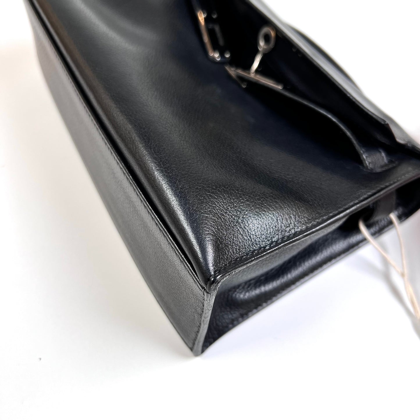 Harris, 2005 kelly pochette sellier black evergrain with stamp ⬜I SHW