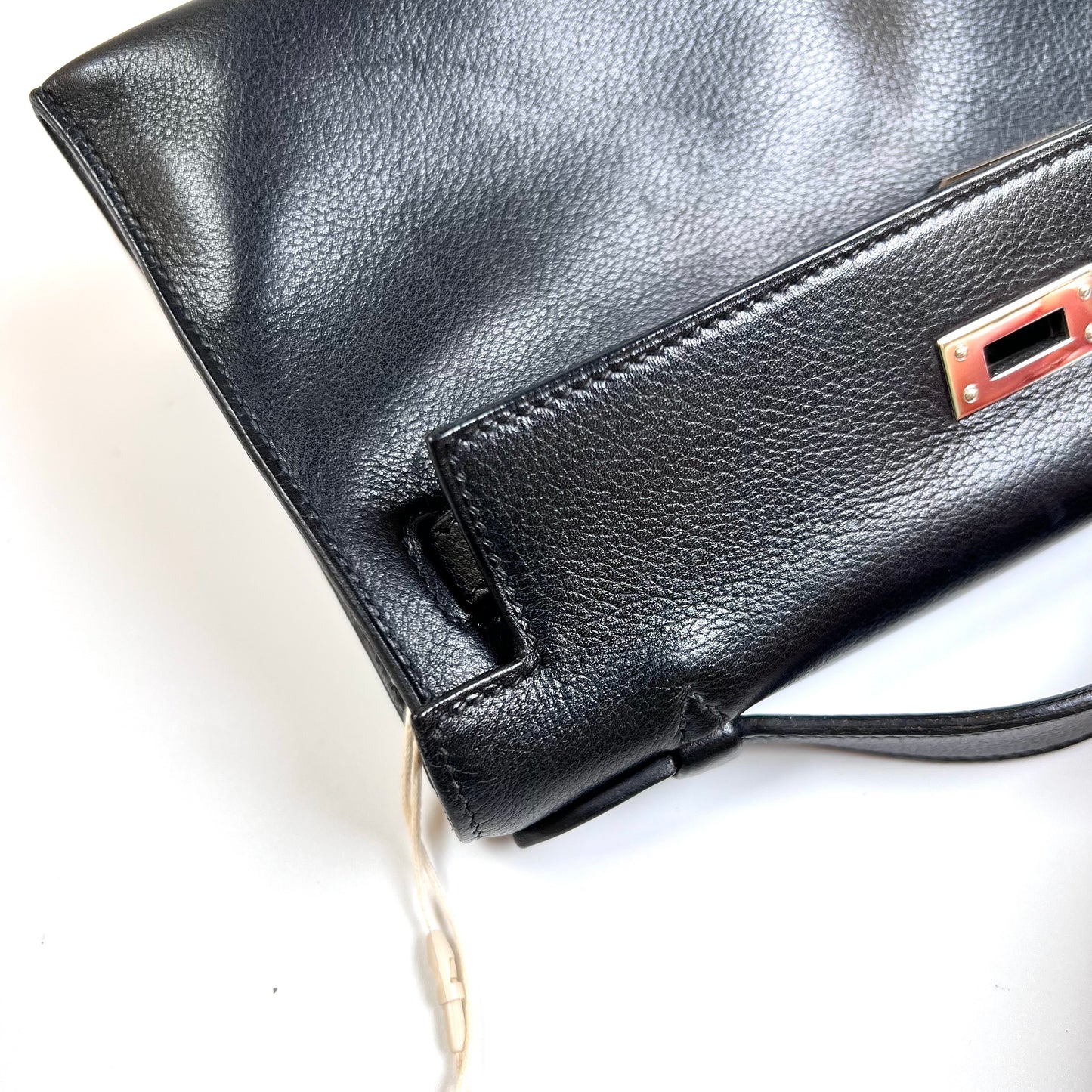 Harris, 2005 kelly pochette sellier black evergrain with stamp ⬜I SHW