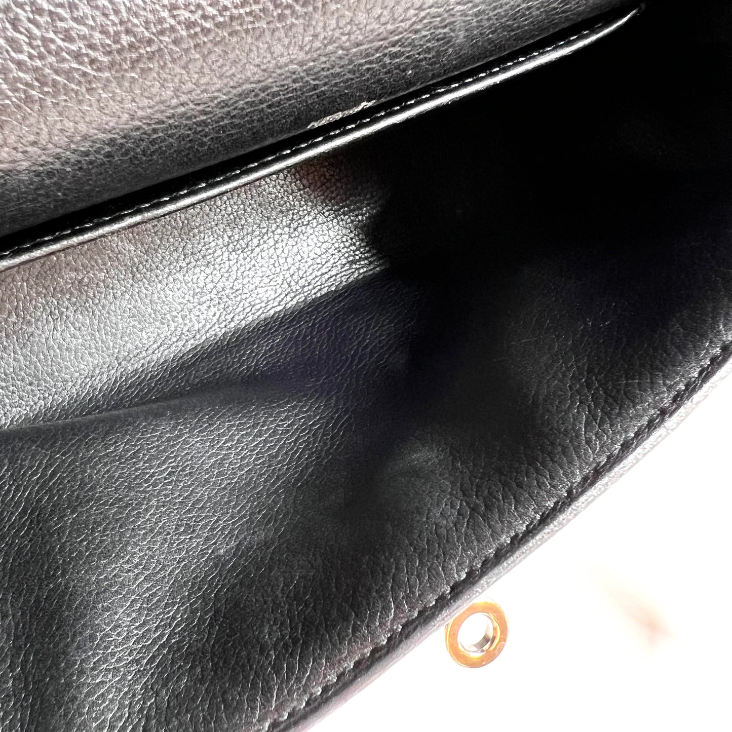 Harris, 2005 kelly pochette sellier black evergrain with stamp ⬜I SHW