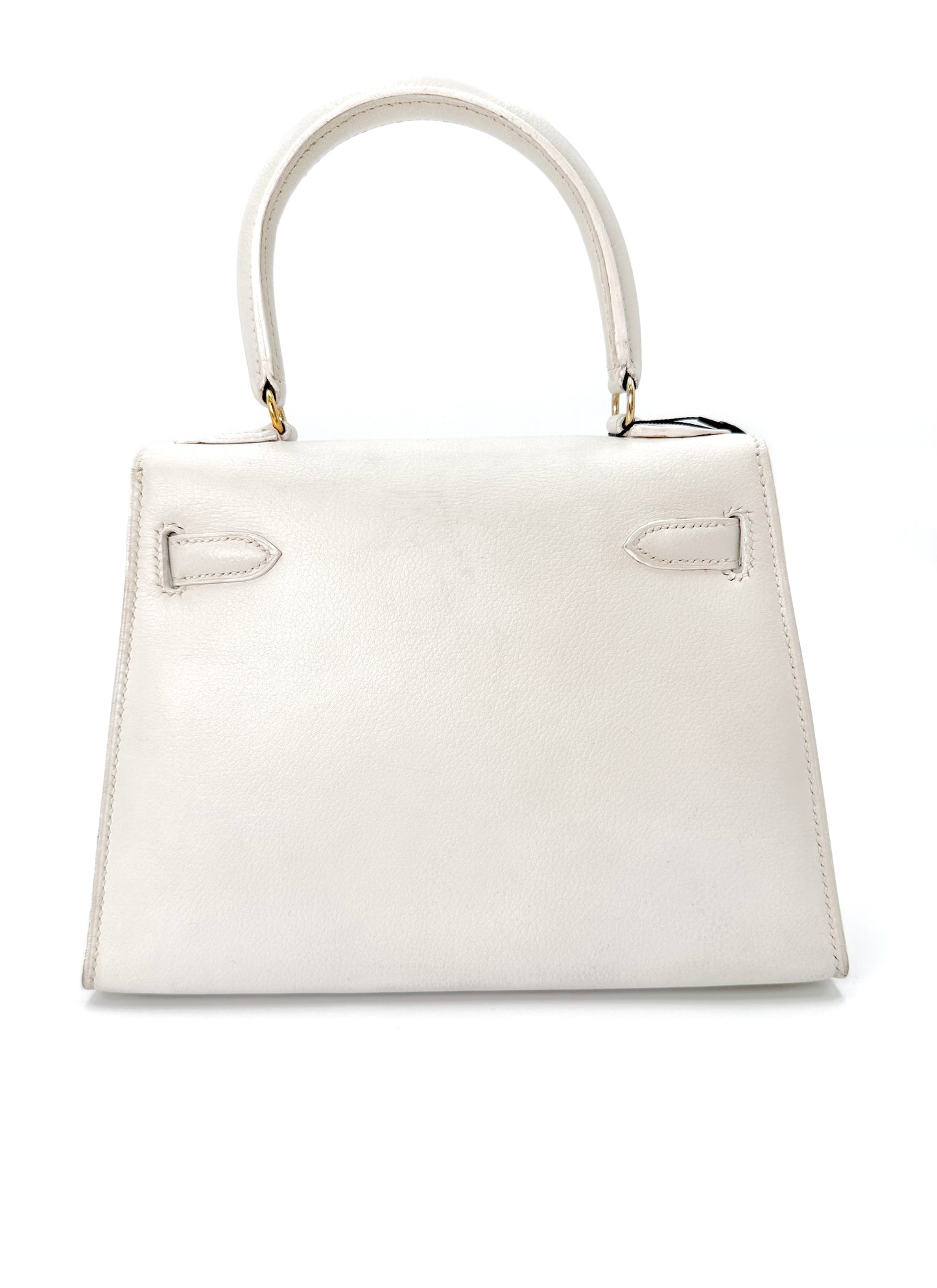 Fumiko, Vintage Authentic Hermes ⭕O 1985 kelly 20 white courchevel with strap