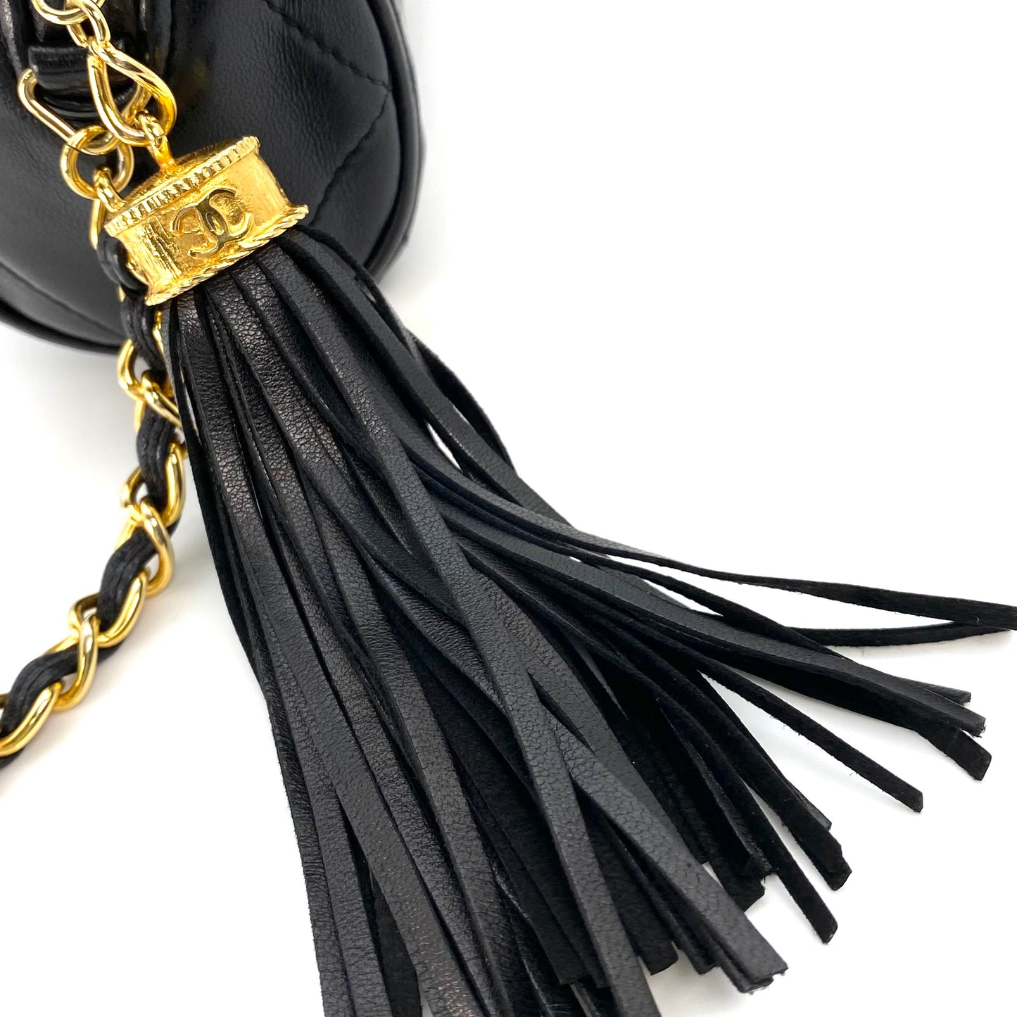 Viora, 0 Series Fringe Black Lambskin "pencil case" with seal only