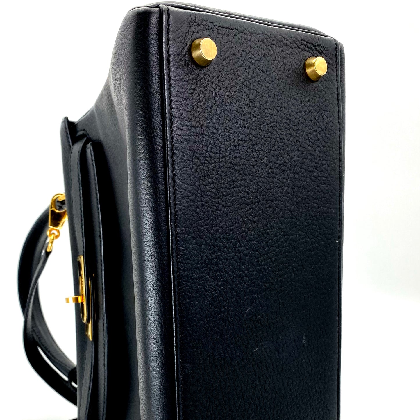 Wendell, 1998 K28 in black evercolor leather GHW retourne with stamp with strap, key, lock and clochette