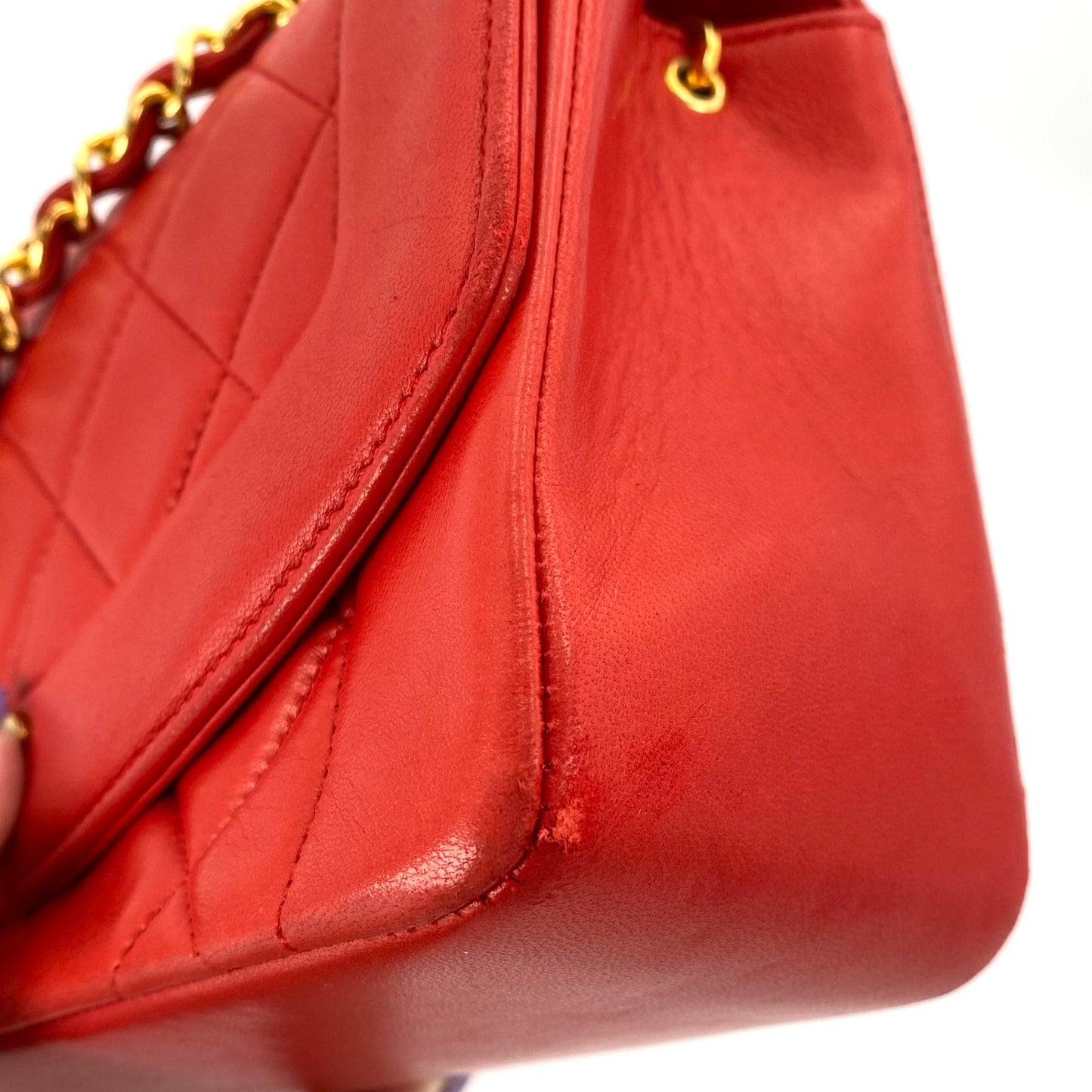 Leontyne, 2 Series Small Diana Red Lambskin with seal and card