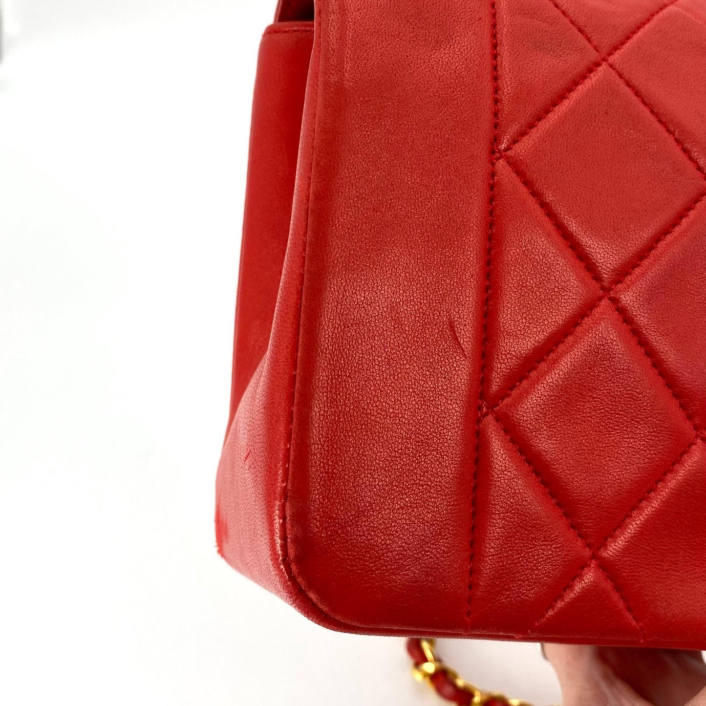 Leontyne, 2 Series Small Diana Red Lambskin with seal and card