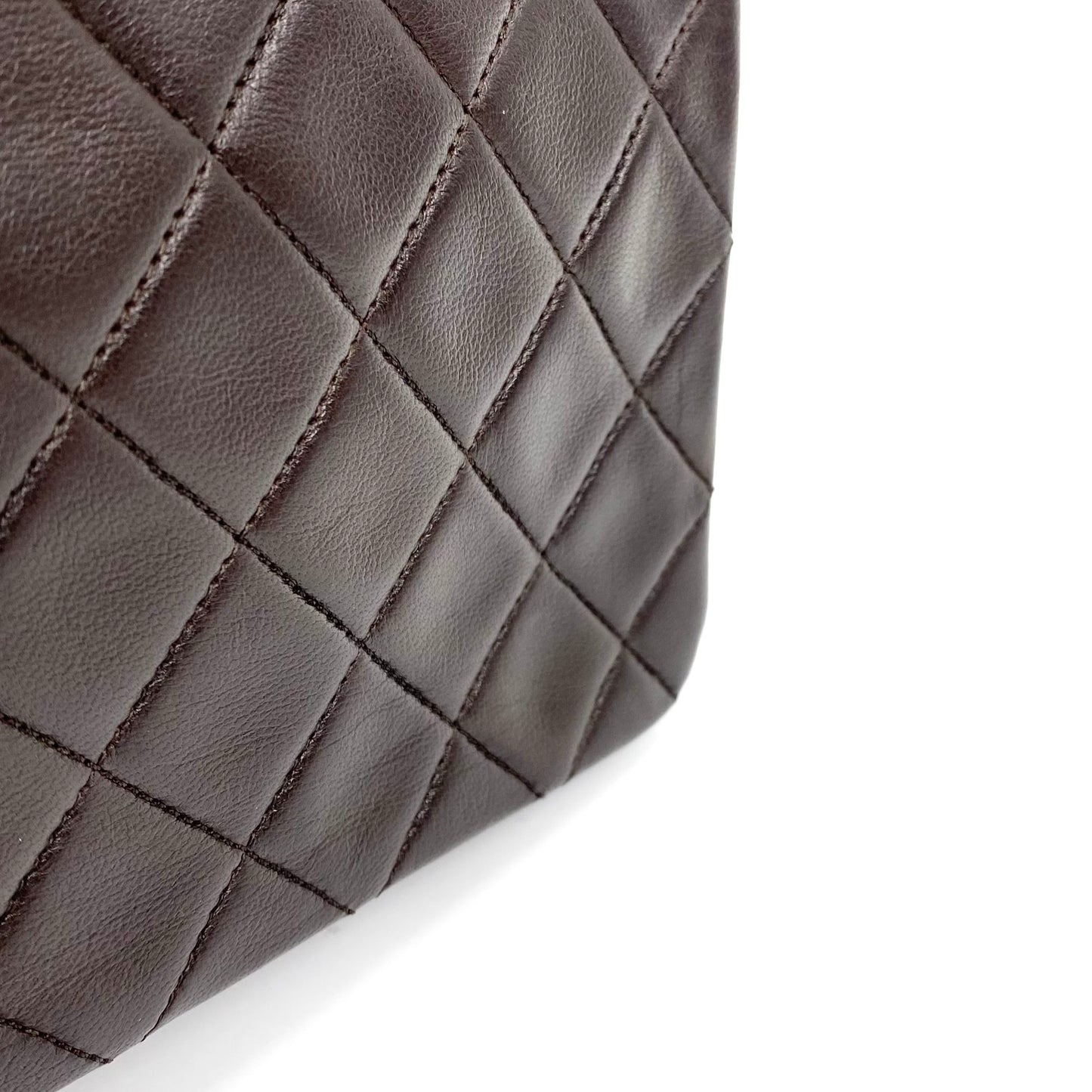 Wayman, 2 series 20cm dark chocolate brown lambskin mini with sticker and card