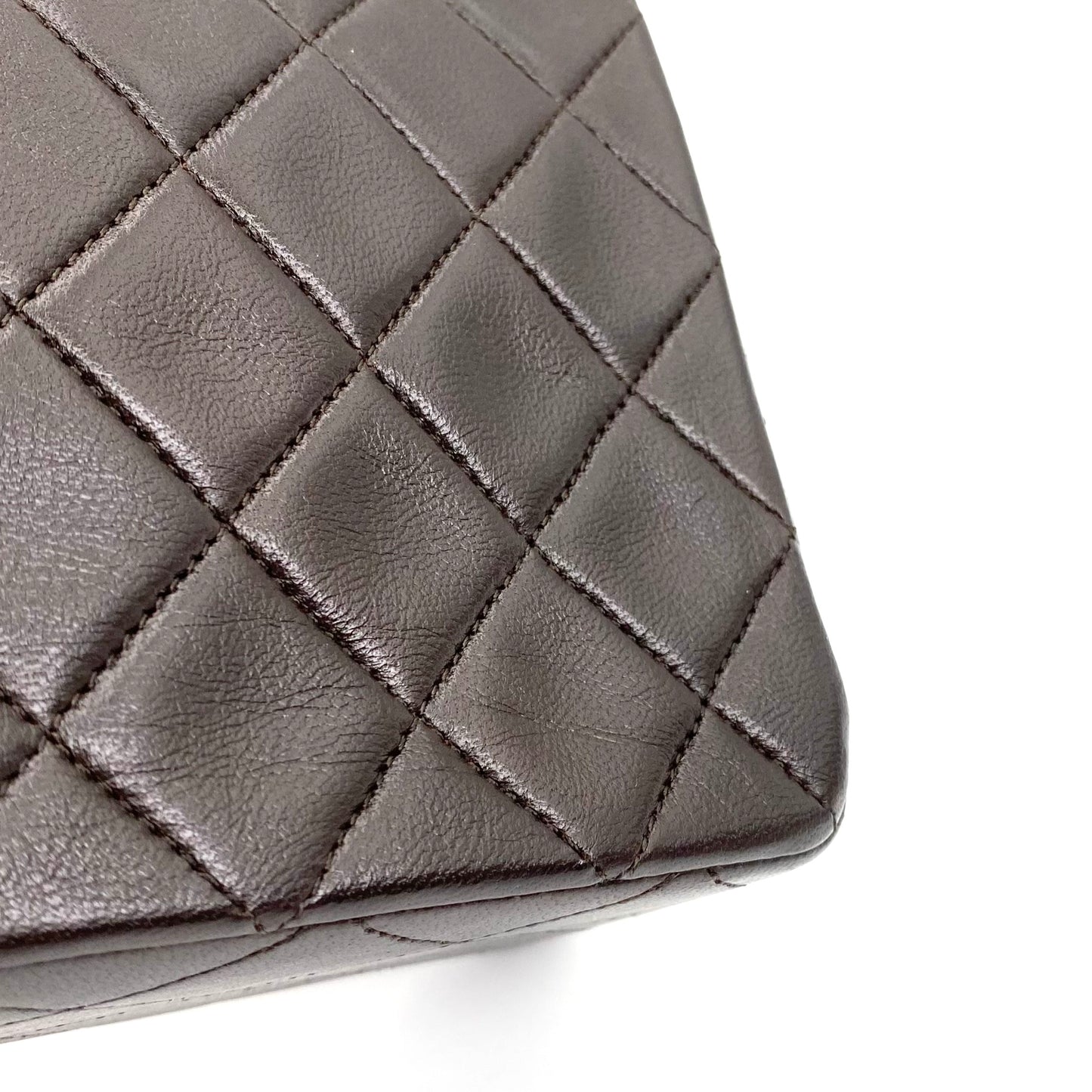 Wayman, 2 series 20cm dark chocolate brown lambskin mini with sticker and card