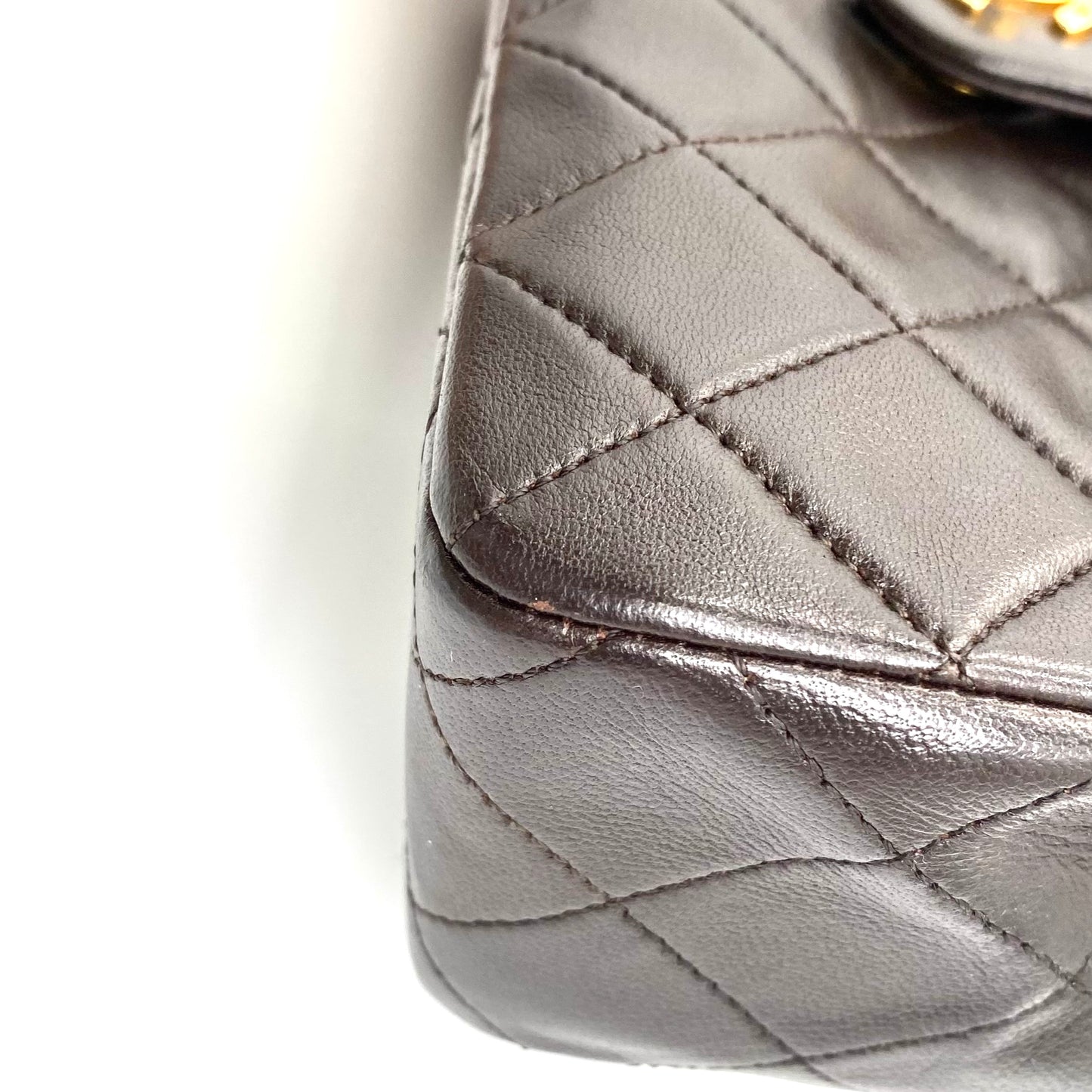 Wayman, 2 series 20cm dark chocolate brown lambskin mini with sticker and card