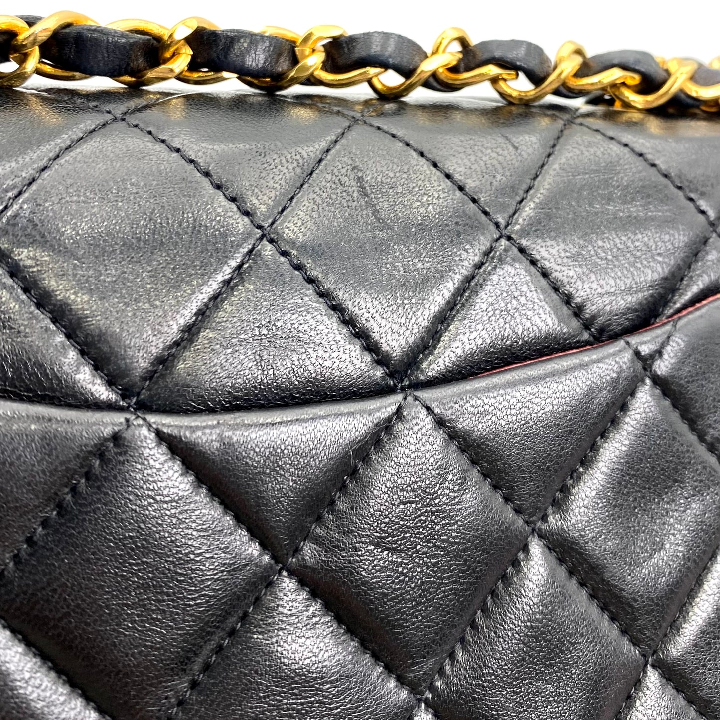 Arantxa, Vintage Chanel 3 series Small Chain Black Lambskin Square With Seal And Card