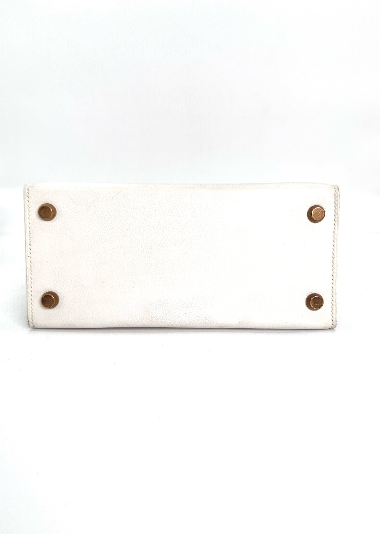 Fumiko, Vintage Authentic Hermes ⭕O 1985 kelly 20 white courchevel with strap