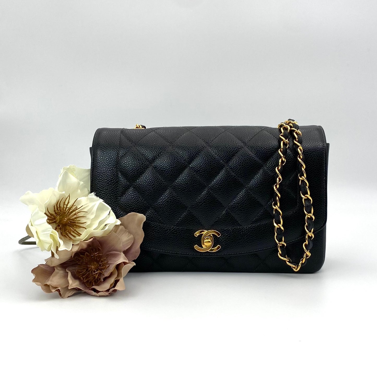 Alba, 3 series medium Diana black caviar with seal and card