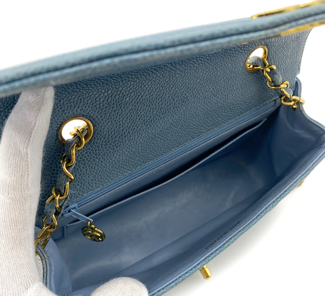Choejor, 3 Series Small Diana Blue Caviar with seal and card