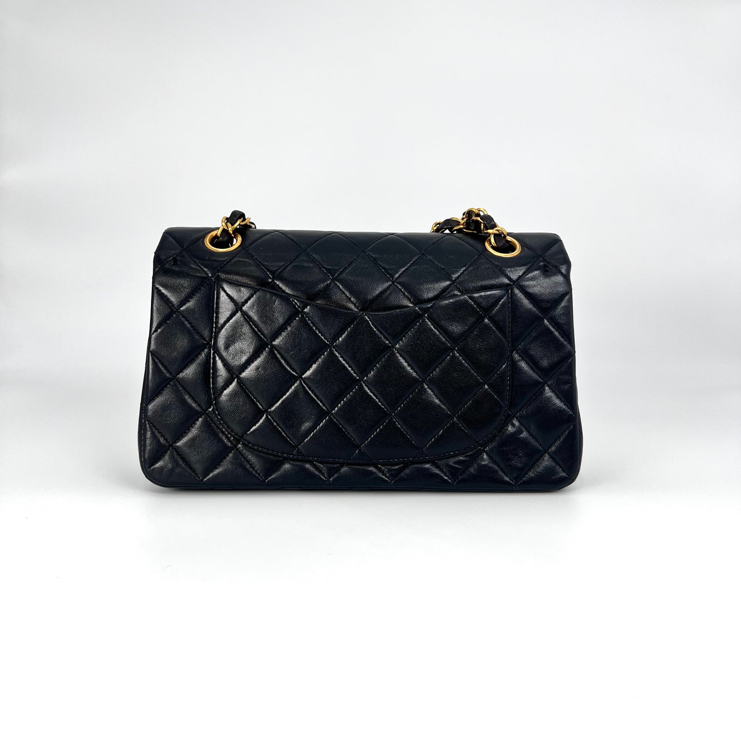 Hercules, 3 Series Small Classic Flap Black Lambskin with seal and card