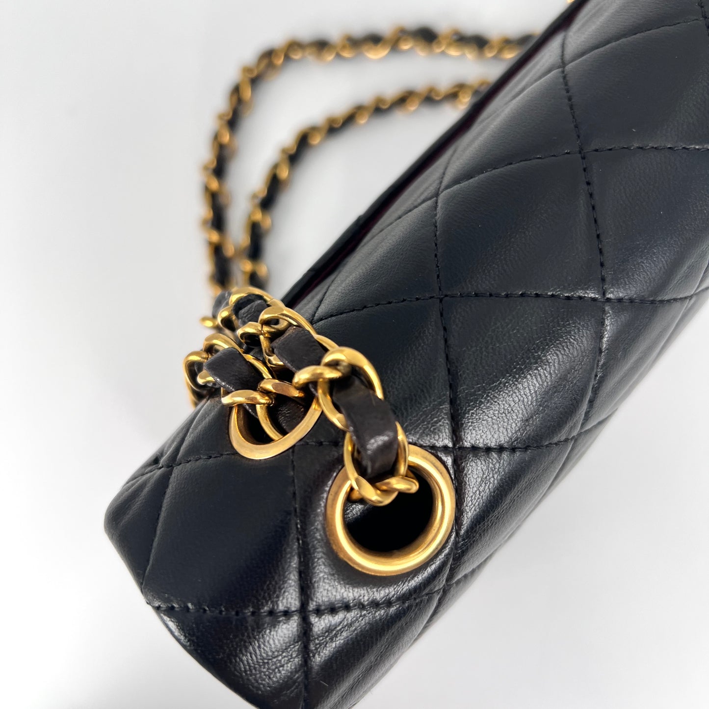 Hercules, 3 Series Small Classic Flap Black Lambskin with seal and card