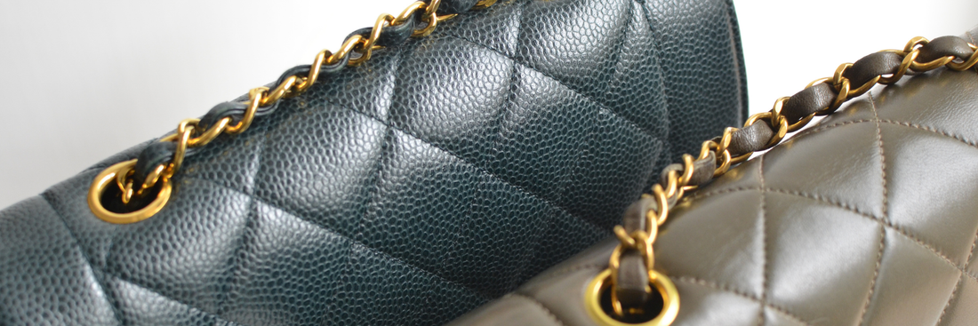 A battle of vintage Chanel greens: emerald vs. khaki