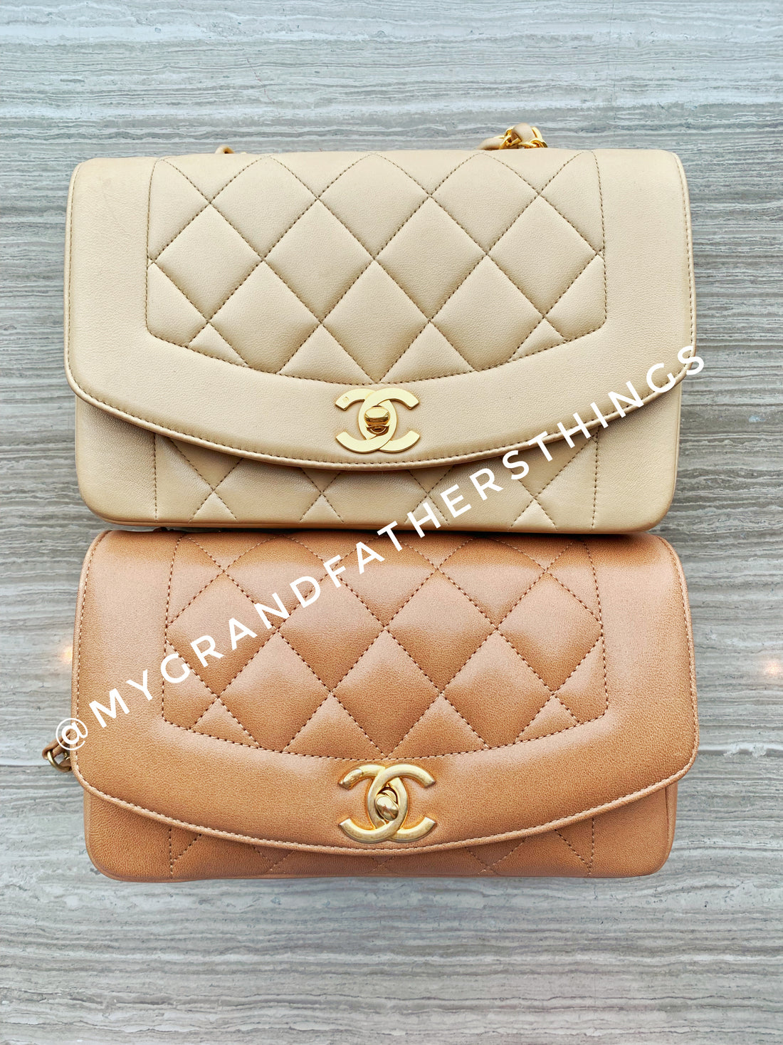 CHANEL Beige Leather Curved Quilted Mini Flap Gold CC Crossbody Shoulder Bag