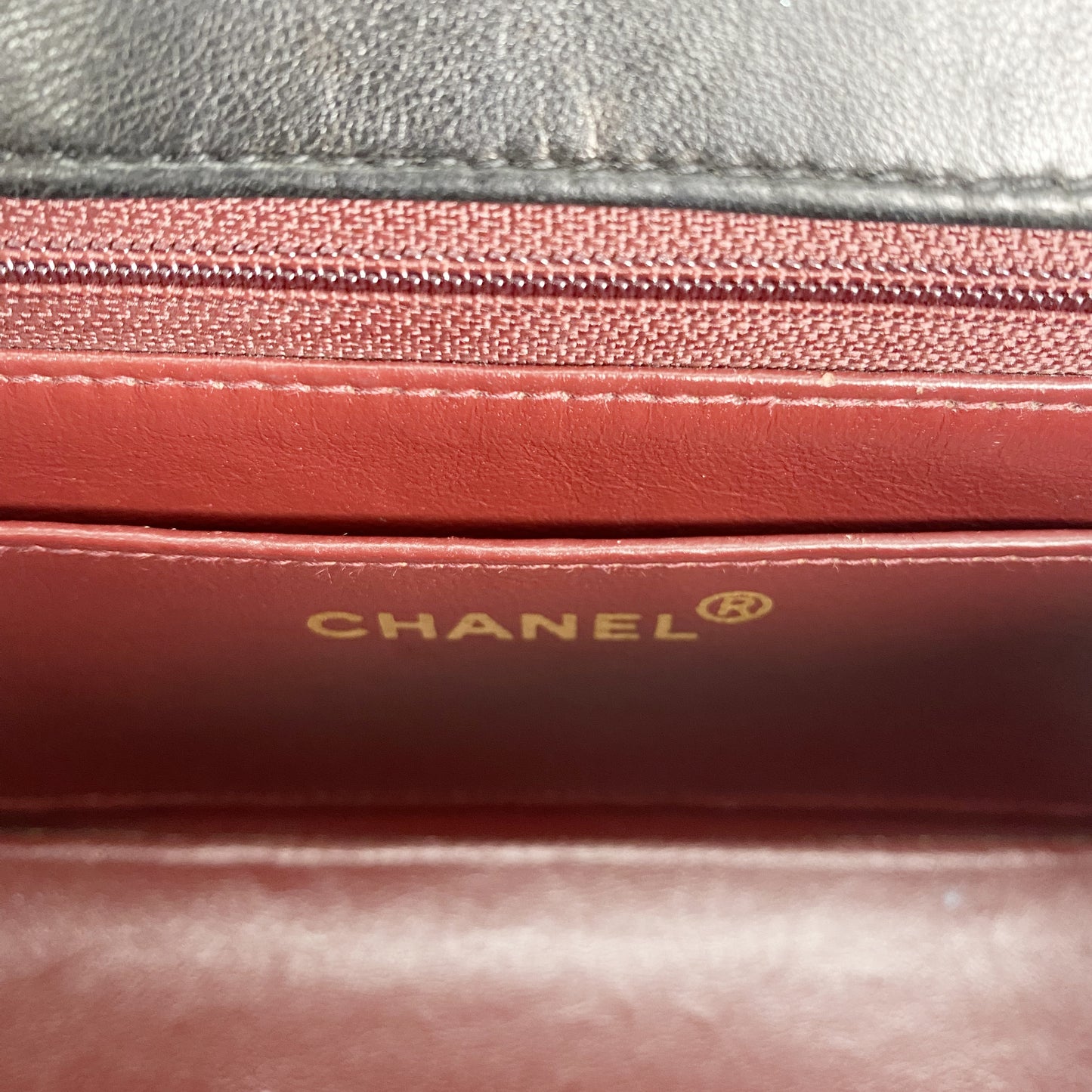 Paul Sr, Vintage Authentic Chanel 2 series small black lambskin diana with seal and card