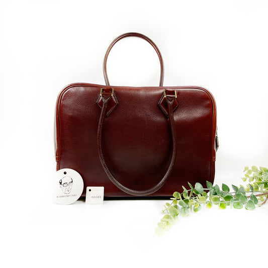 Haidee, Vintage Authentic Hermes 🟥J 2006 Plume 28 in mahogany brown calfskin leather