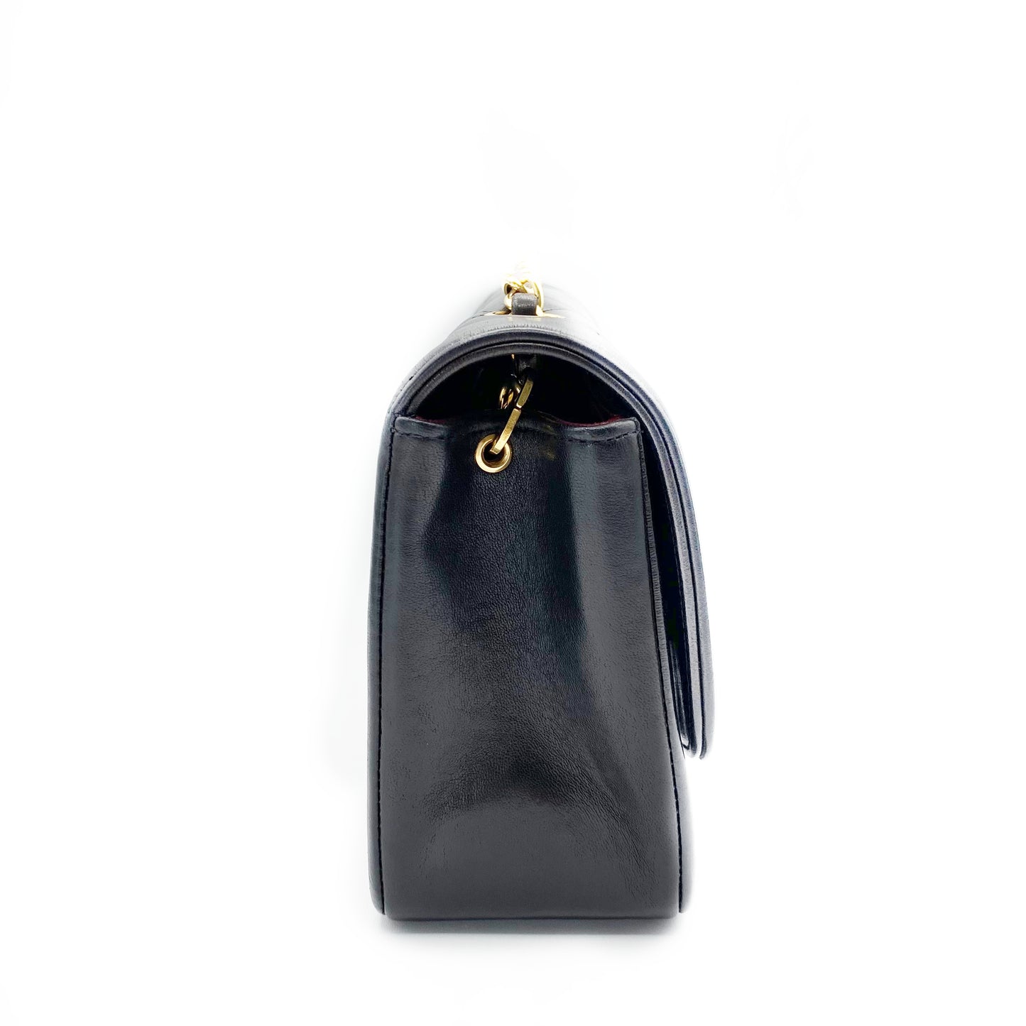 Henrik, Vintage Authentic Chanel 3 series small black lambskin diana with seal only