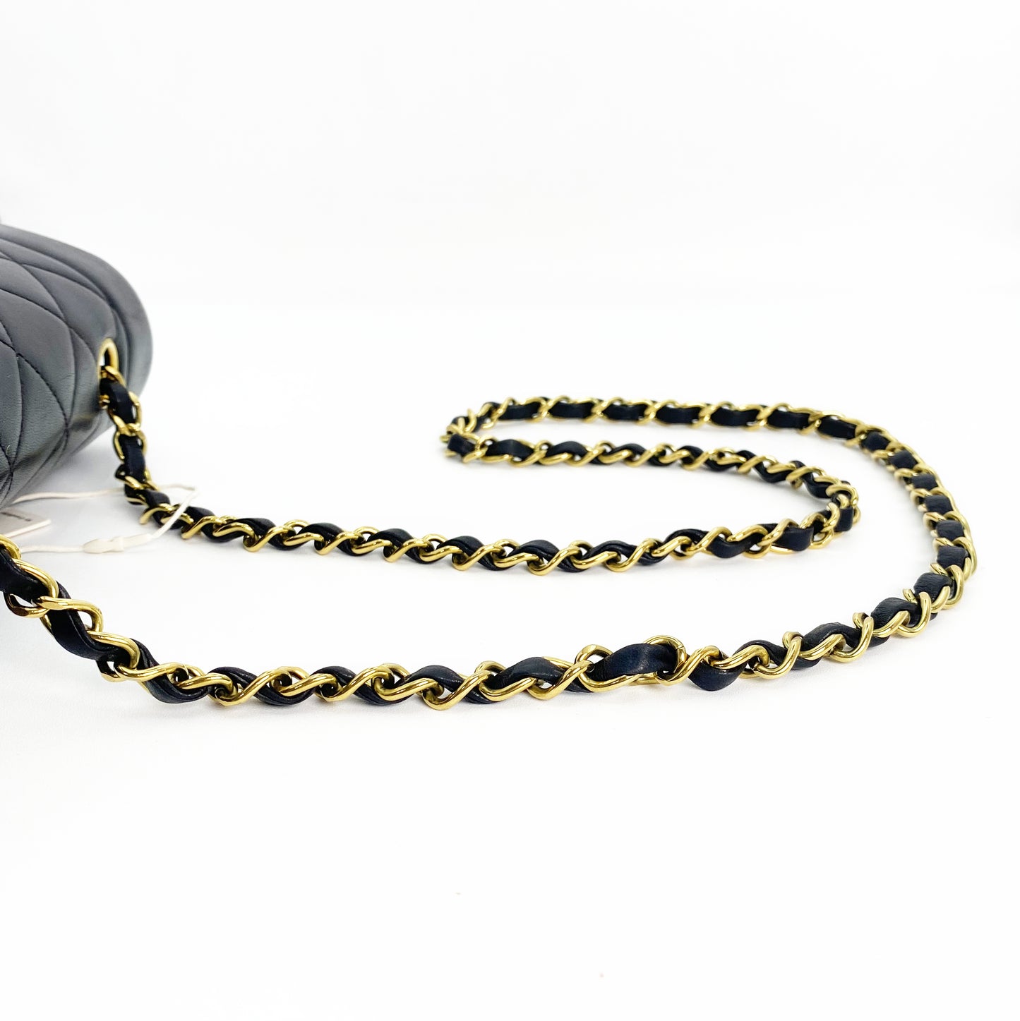 Miranda Sr, Vintage Authentic Chanel 2 series small black lambskin diana with seal only