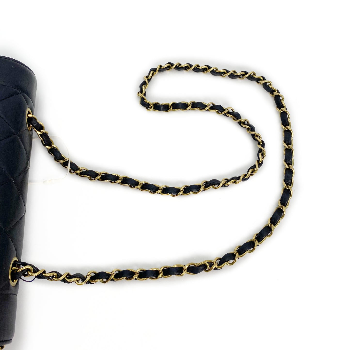 Miranda Sr, Vintage Authentic Chanel 2 series small black lambskin diana with seal only