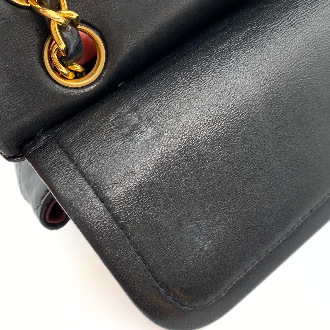 Gleb, 2 Series Small Classic Flap Black Lambskin with seal and card